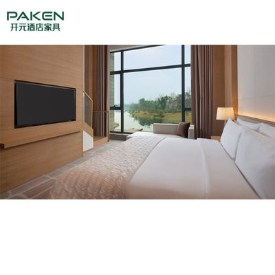 Chambre à coucher moderne adaptée aux besoins du client de meubles de chambre d'hôtel pour l'hôtel de luxe cinq étoiles