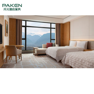 Chambre à coucher moderne adaptée aux besoins du client de meubles de chambre d'hôtel pour l'hôtel de luxe cinq étoiles
