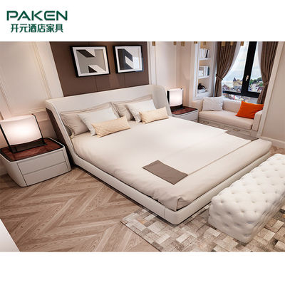 Adaptez le lit aux besoins du client moderne de style de Furniture&amp; de villa de chambre à coucher moderne de meubles avec la couleur ene ivoire