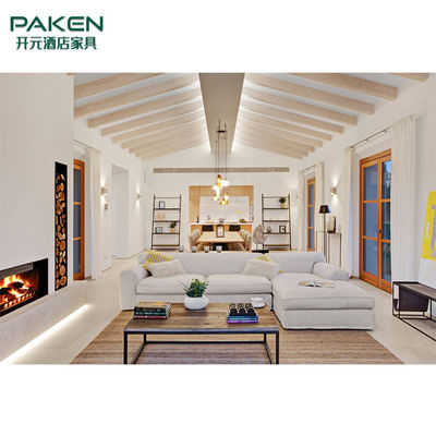 Le style concis avec la couleur ene ivoire élégante adaptent les meubles aux besoins du client modernes de salon de meubles de villa