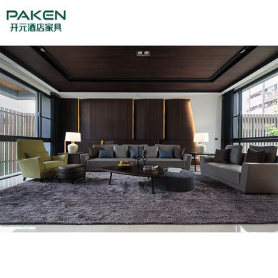 Style chaud de villa de meubles modernes en bois et de marbre de salon