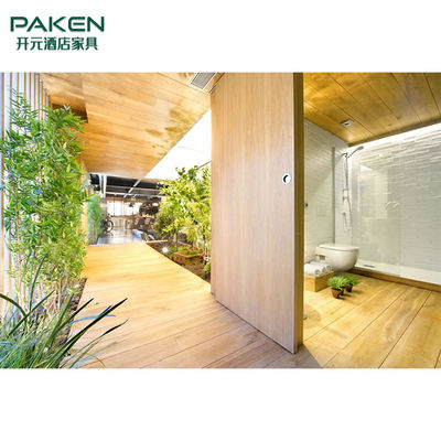 Meubles modernes en bois et chauds de salle de bains de villa