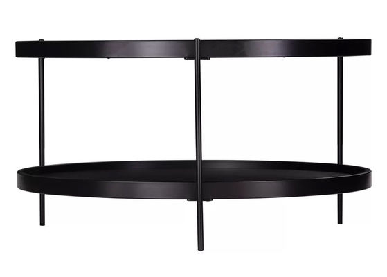 Blanc noir d'appartement de fer de rond de meubles lâches en bois modernes de table basse