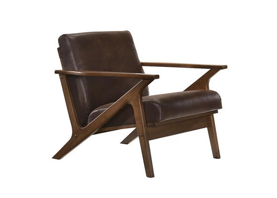 Sofa simple de fauteuil de meubles antiques de style moderne en bois en caoutchouc solide de la moitié du siècle