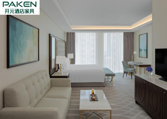 Chambres à coucher économiques de meubles d'hôtel Qatar/noix de luxe légère arabe de meubles + solides solubles d'or