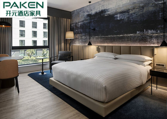 Tête de lit tapissée en cuir simplifiée moderne et Bedbase de conception d'hôtel de Marriot