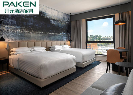 Tête de lit tapissée en cuir simplifiée moderne et Bedbase de conception d'hôtel de Marriot