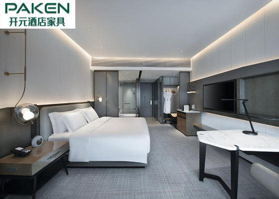 Le contreplaqué de catégorie de la chambre à coucher E1 d'hôtel de luxe a teint suites de marbre naturelles de dessus de Tableau de meubles de placage de grandes
