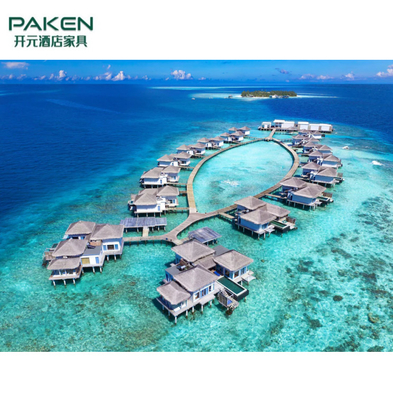 Les meubles de chambre à coucher d'hôtel de stations de vacances de villa de plage de forces de défense principale placent les Maldives faites sur commande ISO14001